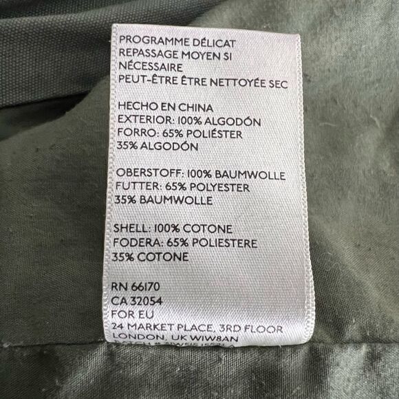 Ecote Military Style Jacket Button Down Green Medium - Picture 10 of 12